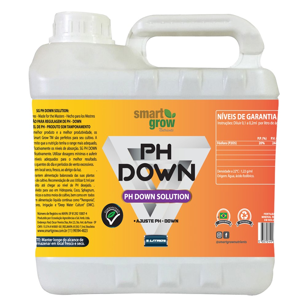 pH Down 05 Litros - Smart Grow