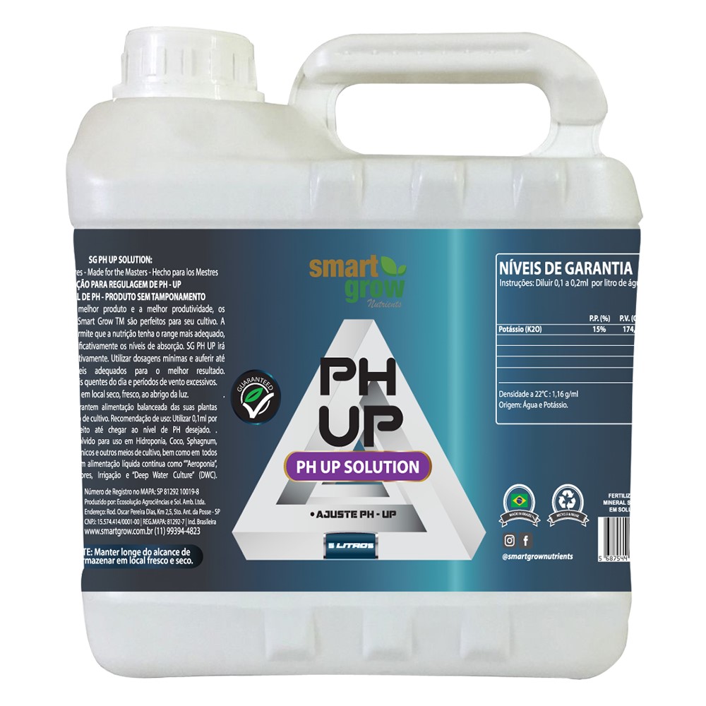 pH Up 05 Litros - Smart Grow
