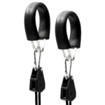 Procuf Garden Highpro com capacidade de suspensão de 84kg por par, adaptável a tubos de até 5cm de diâmetro, ideal para suspender equipamentos pesados em cultivos indoor.