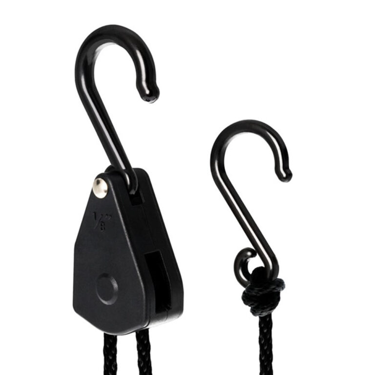Light Hanger Garden Highpro com capacidade de suspensão de 5kg por par, regulagem milimétrica e cabo de 105cm, ideal para suspender equipamentos de iluminação, filtros e exaustores em cultivos indoor.