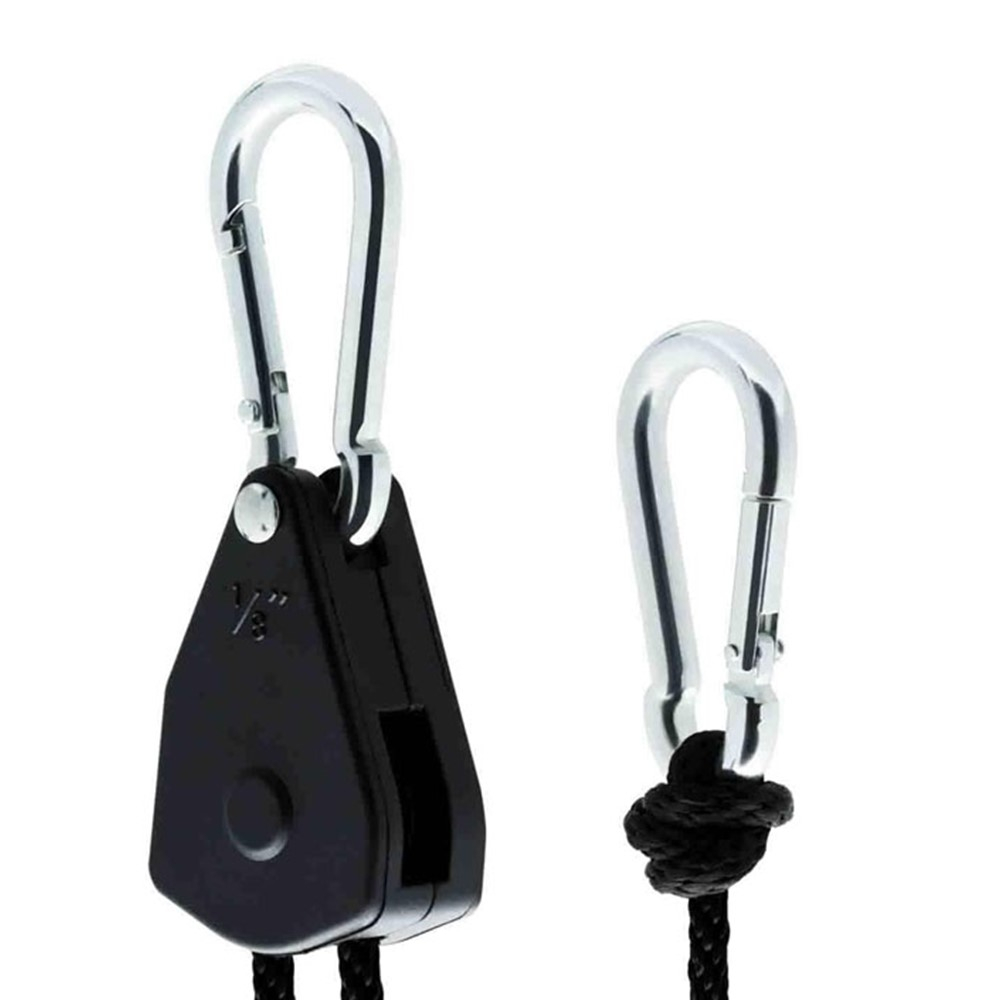 Pro Hanger Garden Highpro com capacidade de suspensão de 48kg por par, polias resistentes e cabo de 1,5 metro, ideal para suspender equipamentos pesados como refletores e filtros de carbono em cultivos indoor.