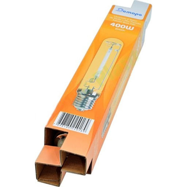 Lâmpada Vapor de Sódio de Alta Pressão (HPS) Demape de 400W, com espectro otimizado para a fase de floração e base E40.