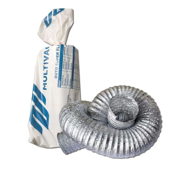 Duto Flexível de Alumínio Multivac 100mm (4") – 10 metros para ventilação e exaustão.