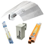 Kit de iluminação 400W HPS e HQI com refletor Pearlpro e reator misto para cultivo indoor.