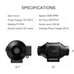 Exaustor Inteligente Vivosun Aerozesh T4 100mm - Imagem 4