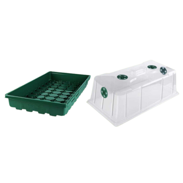 Cúpula de Clonagem Propagator Grande 54 x 28 x 17cm com 4 aberturas para troca de ar, fabricada em plástico resistente