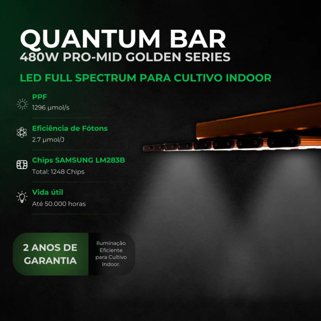 Painel de LED Quantum Barra 480W Pro Mid Masterplants (1)