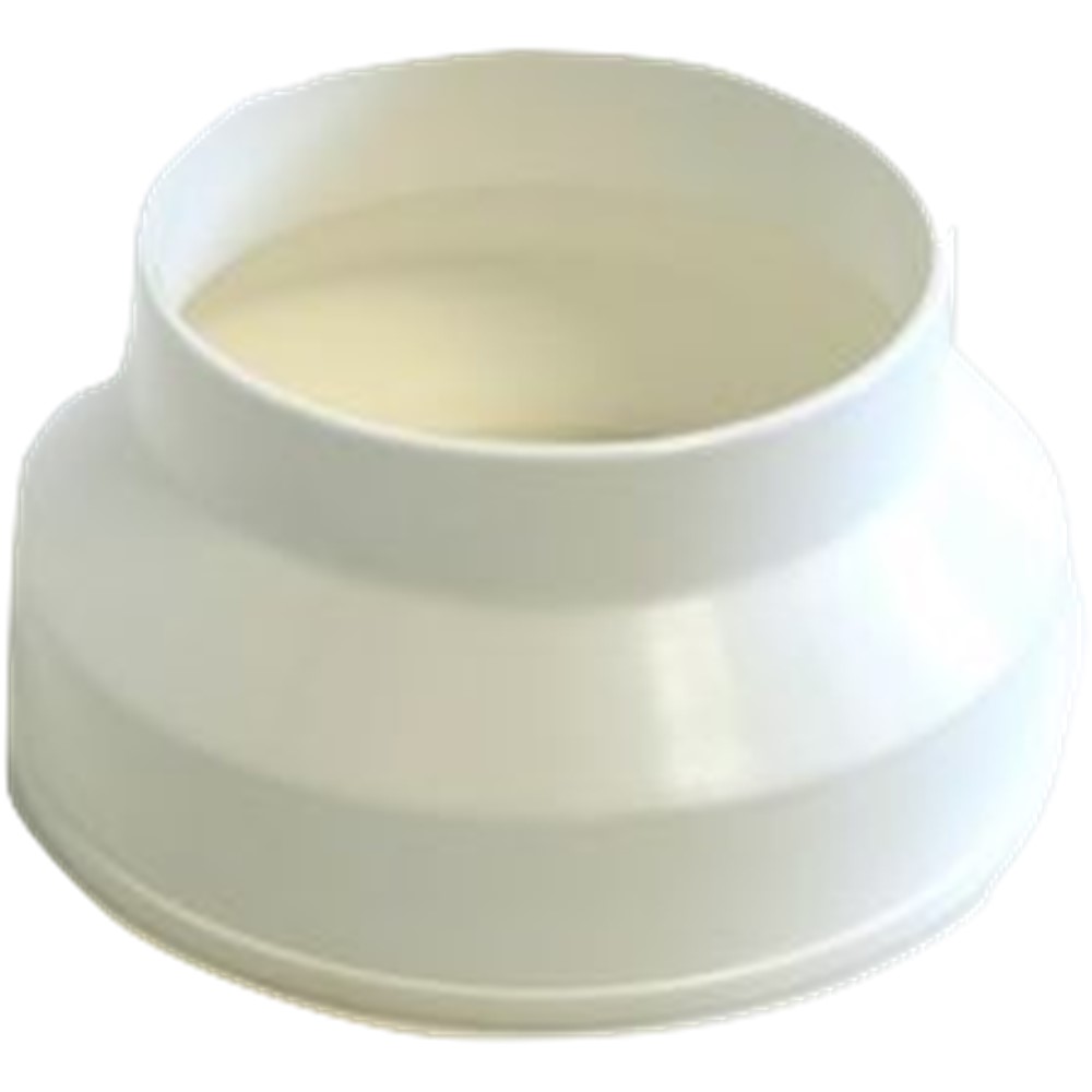 Luva plástica de redução Nova Exaustores 125mm para 100mm para sistemas de exaustão