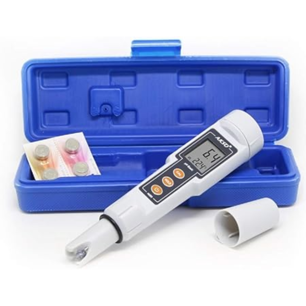 Medidor de pH AKSO AK90 para controle preciso de pH e temperatura com compensação automática