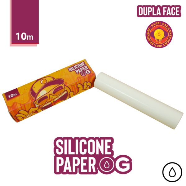 Papel para Rosin Antiaderente Overgrow 10m com silicone dupla face e grau alimentício