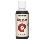 Top Max Biobizz 250ml, fertilizante orgânico que estimula a floração, aumenta o tamanho das flores e melhora o sabor das colheitas.