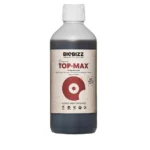 Top Max Biobizz 500ml, fertilizante orgânico que estimula a floração em grandes cultivos, aumenta o tamanho das flores e melhora o sabor das colheitas.