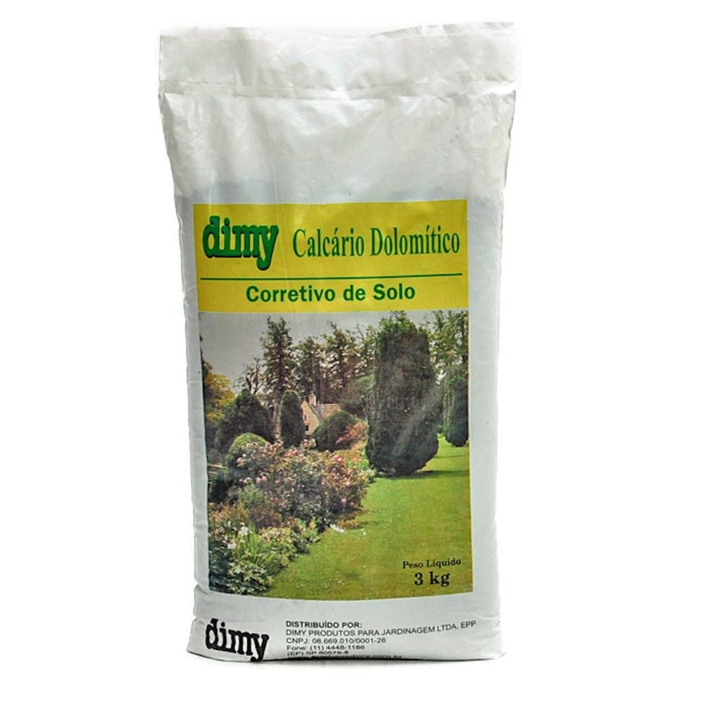 Calcário Dolomítico Dimy 3kg para correção do solo e fertilização