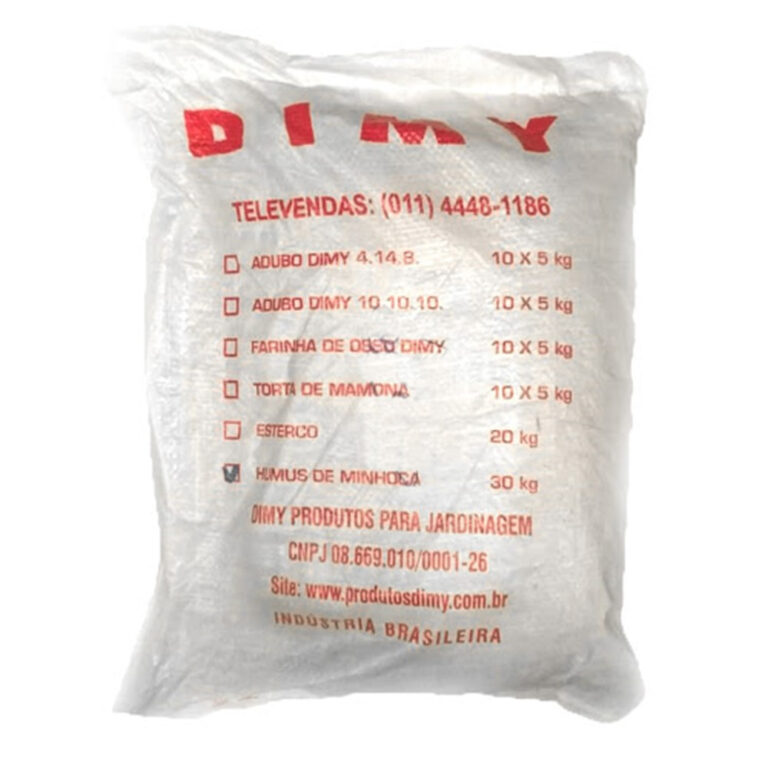 Húmus de Minhoca Dimy 30kg para cultivo orgânico em grande escala