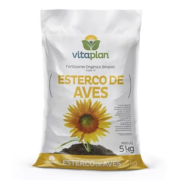 Esterco de Aves Vitaplan 2kg fertilizante natural com nitrogênio