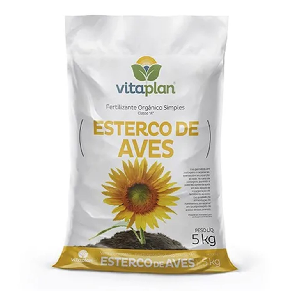 Esterco de Aves Vitaplan 2kg fertilizante natural com nitrogênio
