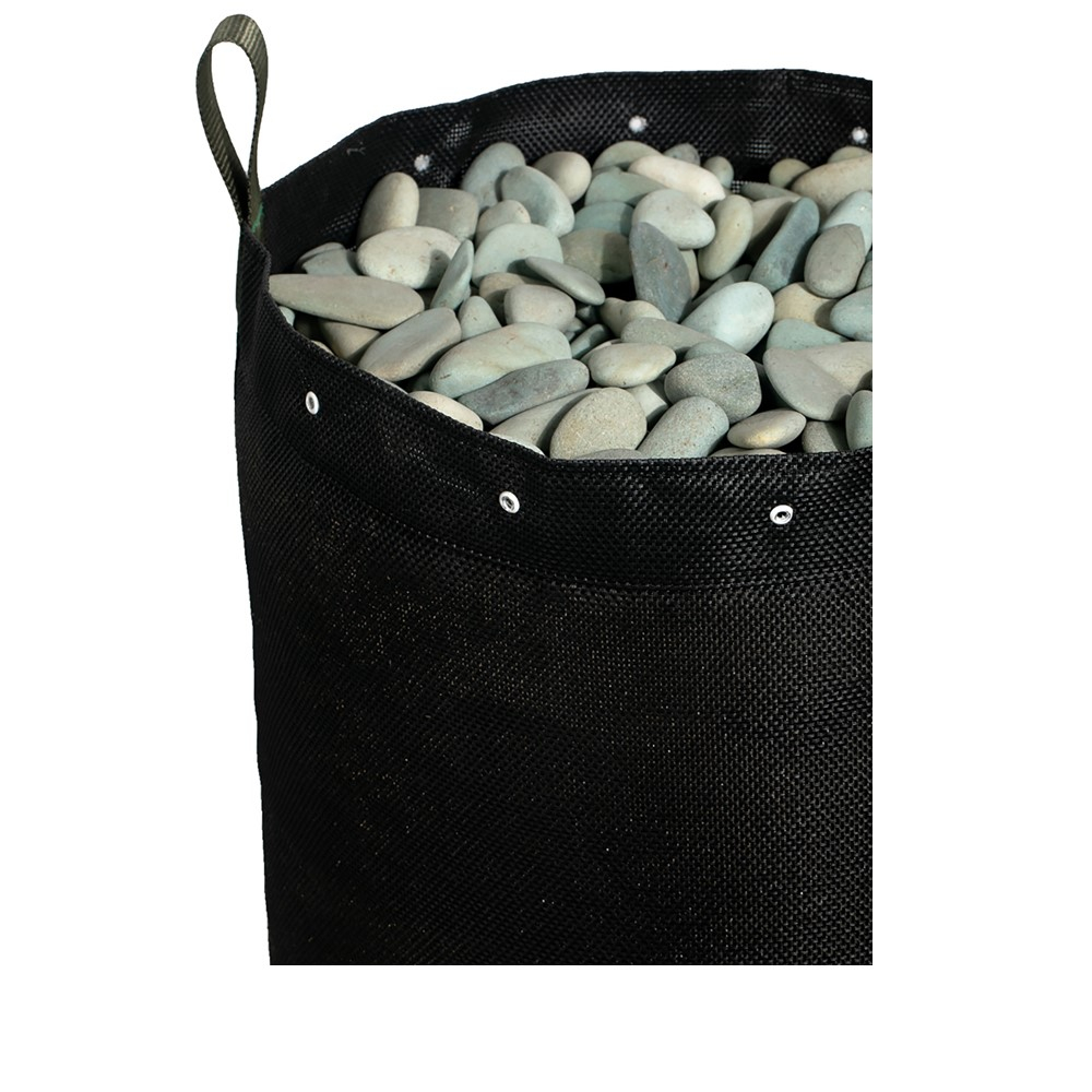 Vaso de malha respirável em PVC BioBag da BioCultivo com capacidade de 130 litros, projetado para o cultivo de plantas de grande porte, proporcionando oxigenação e drenagem ideais para as raízes.