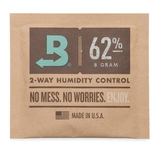 Sachê Boveda 62% - 8g, ideal para controle de umidade e conservação de ervas.