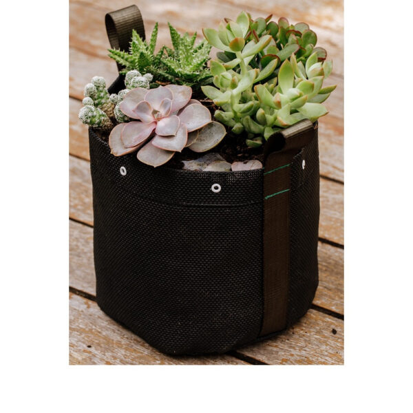 Vaso de malha PVC BioBag 35L para cultivo indoor e outdoor, garantindo drenagem eficiente e oxigenação das raízes