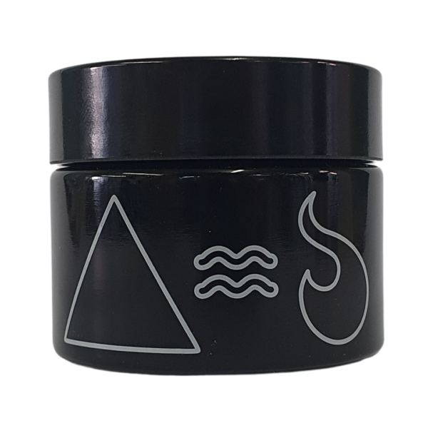 Pote de Vidro UV Squadafum 50ml, ideal para armazenar ervas e cremas com máxima proteção contra luz e umidade.