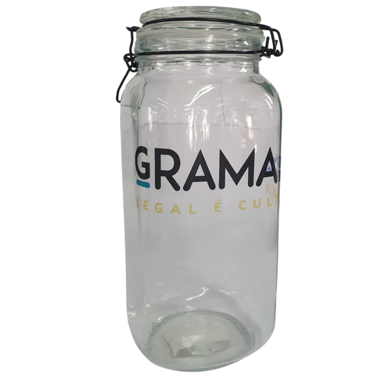 Pote Hermético GRAMA de Vidro Borossilicato 2,3L com vedação resistente e transparência para fácil identificação do conteúdo.