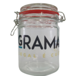 Pote Hermético GRAMA de Vidro Borossilicato 750ml, ideal para armazenar alimentos e ervas com segurança.