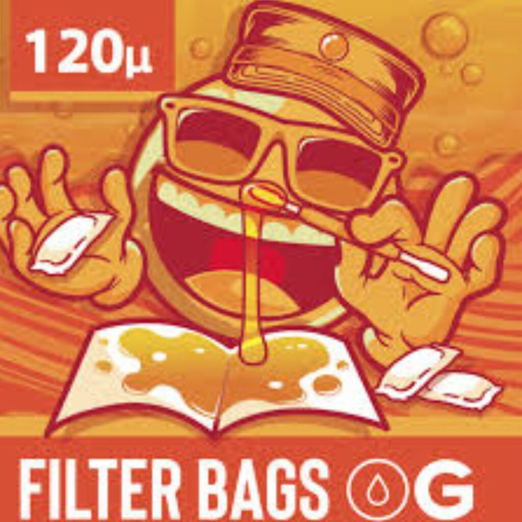 Bolsa Filtro de Rosin Overgrow 120 microns com costura laranja – kit com 10 unidades