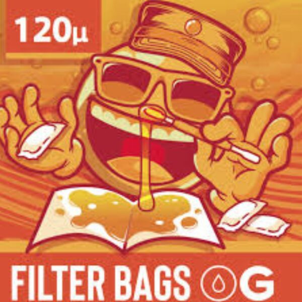 Bolsa Filtro de Rosin Overgrow 120 microns com costura laranja – kit com 10 unidades