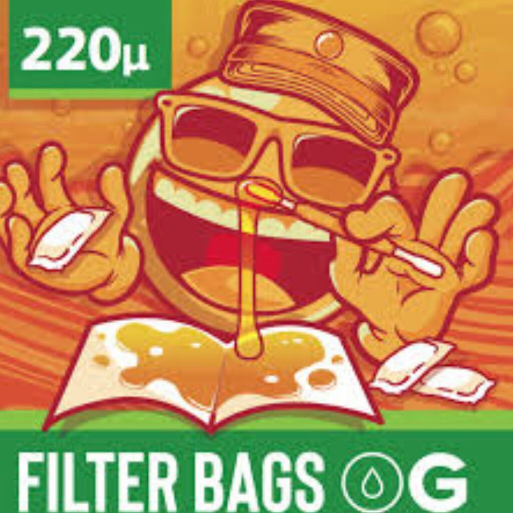 Bolsa Filtro de Rosin Overgrow 220 microns com costura verde – embalagem com 10 unidades