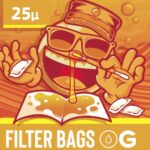 Bolsa Filtro de Rosin Overgrow 25 microns, costura amarela, resistente ao calor – pacote com 10