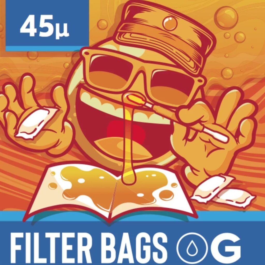 Bolsa Filtro de Rosin Overgrow 45 microns com costura azul – pacote com 10 unidades