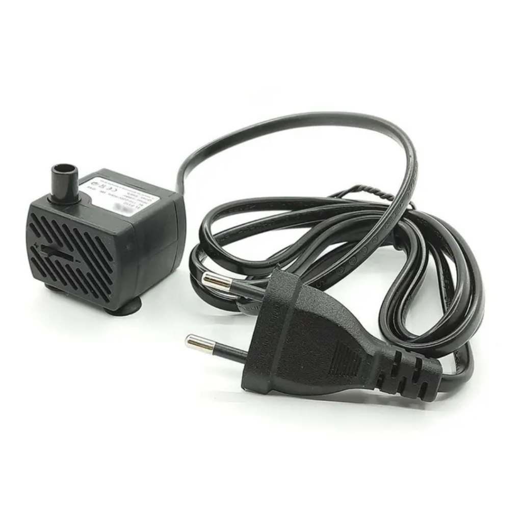 Bomba Submersa W150 - 0,5mca - 150L/h instalada em reservatório de cultivo indoor