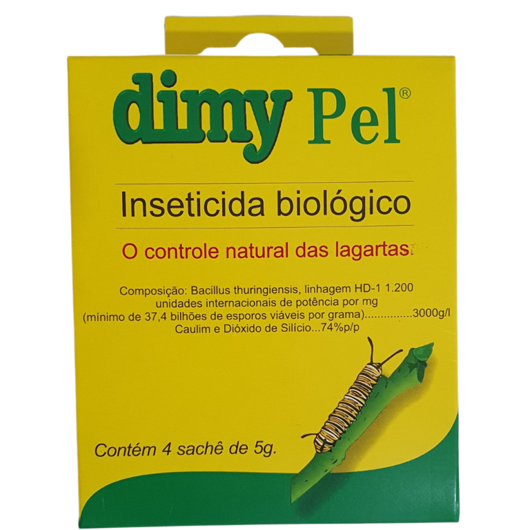Inseticida Biológico DimyPel 20g com 4 sachês para uso em plantas e hortaliças