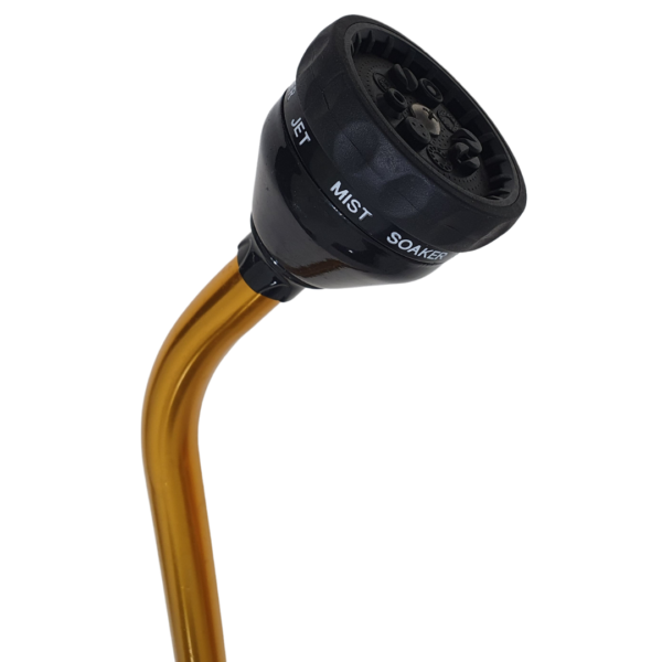 Esguicho de Metal para Rega Longa com 6 jatos e cabo de 86 cm.