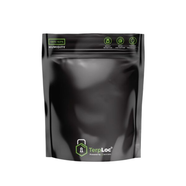 Grove Bag Overgrow 450g, saco para cura e armazenamento de ervas com tecnologia de controle de umidade.