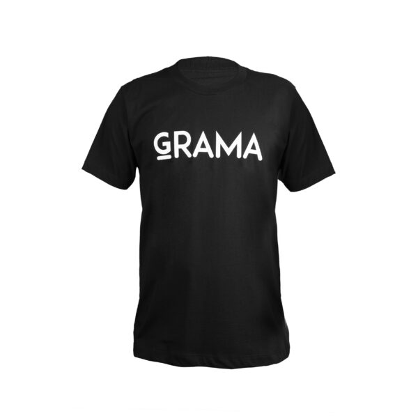 Camiseta GRAMA Preta com estampa frontal e tecido 100% algodão