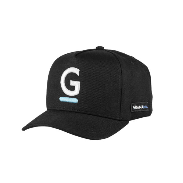 Boné Aba Curva GRAMA Preto com logo bordado e ajuste traseiro