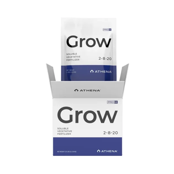 Athena Pro Grow 2,26kg, fertilizante solúvel para crescimento vegetativo forte.