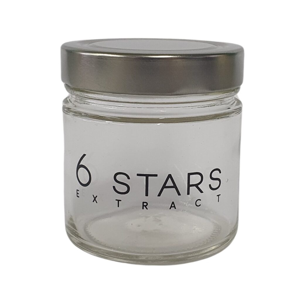 Pote de vidro Glass Jar 6Stars 210ml para armazenamento e cura.