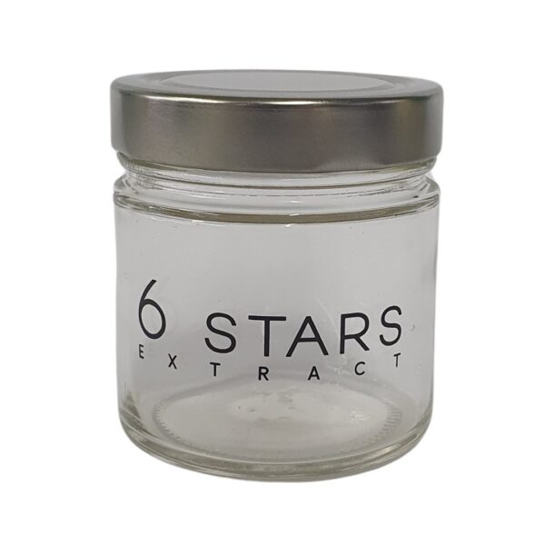 Pote de vidro Glass Jar 6Stars 210ml para armazenamento e cura.