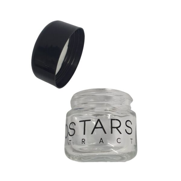 Pote de vidro Glass Jar 6Stars 33ml para armazenamento seguro de extrações.