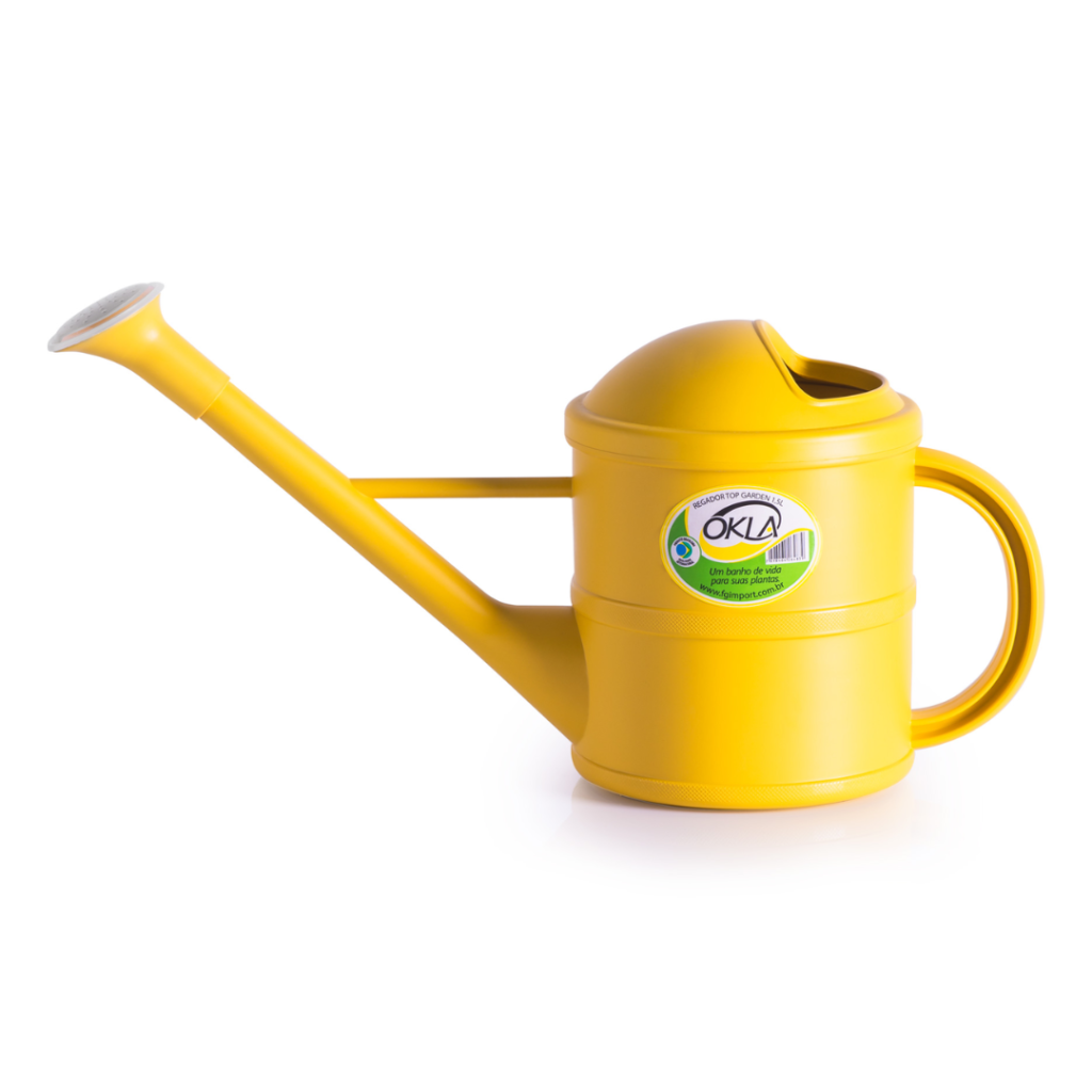 Regador Top Garden 1,5L Amarelo com bico crivo e alça anatômica para jardinagem