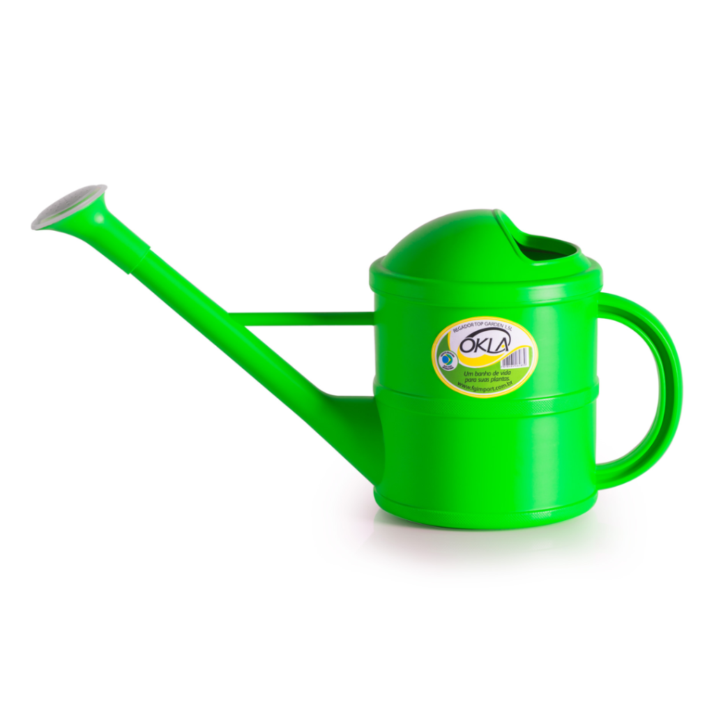 Regador Top Garden 1,5L Verde com bico crivo e alça ergonômica para jardinagem