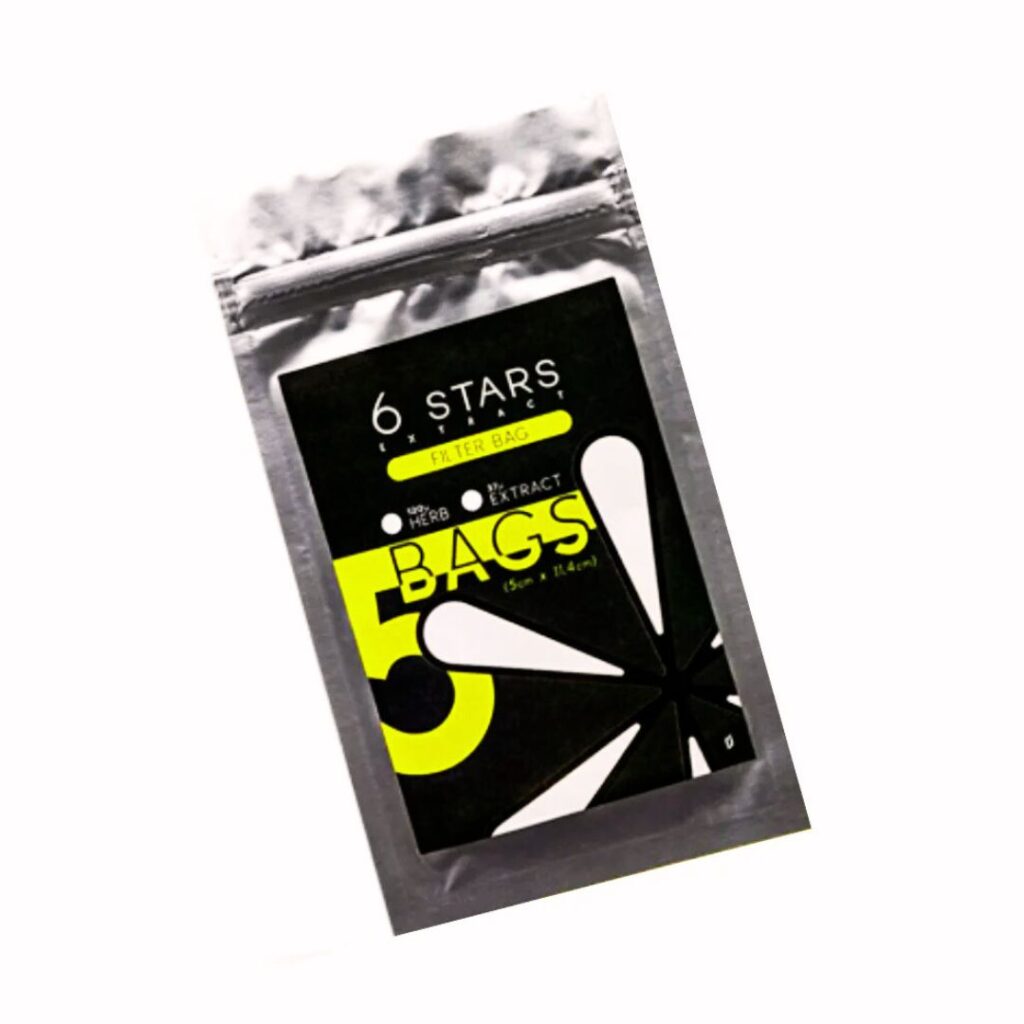 Rosin Bag 6 Stars 11,4 x 5cm - 160 microns para extração pura e eficiente.