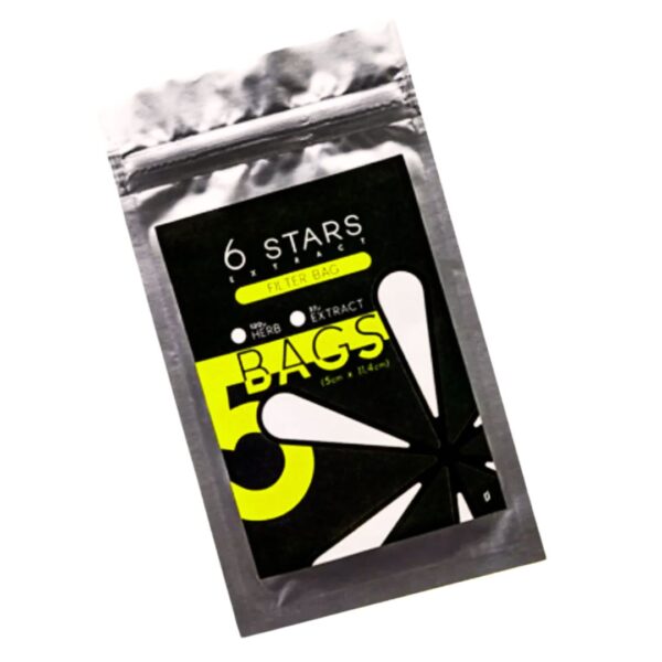 Rosin Bag 6 Stars 25 microns com 11,4 x 5cm, ideal para extrações com hash.