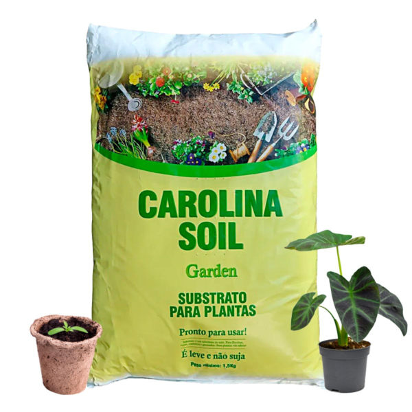 Substrato Carolina Soil Garden EC 1,0 - 1,5kg, ideal para plantas, hortas e suculentas.