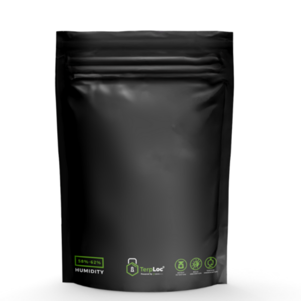 Grove Bag TerpLoc 3,5g, embalagem para cura e armazenamento de ervas com controle de umidade.