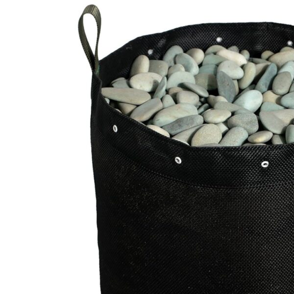 Vaso de malha respirável em PVC BioBag da BioCultivo com capacidade de 150 litros, especialmente projetado para o cultivo de plantas de grande porte, proporcionando oxigenação e drenagem ideais para um desenvolvimento radicular massivo.