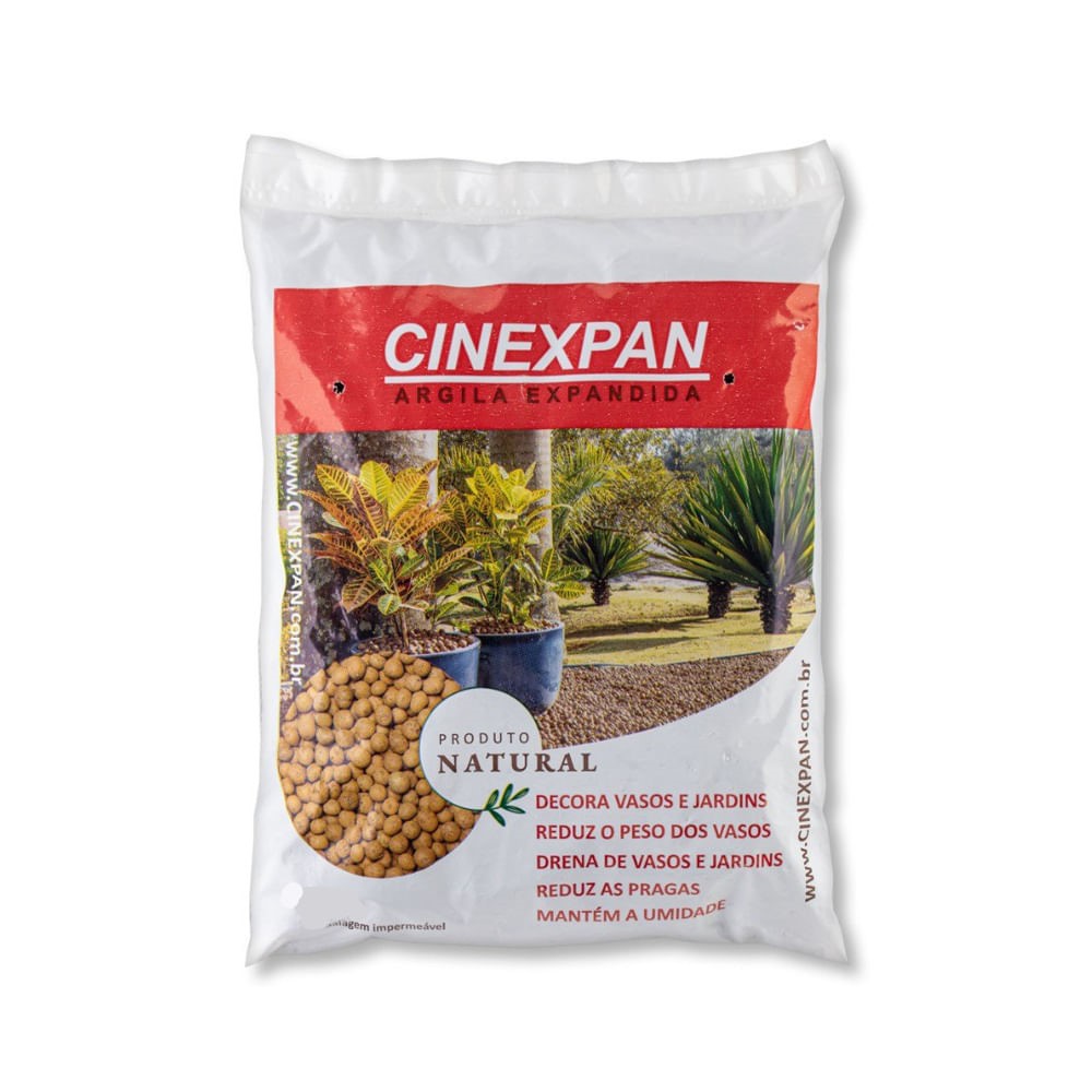 Argila Expandida Cinexpan Média 2kg para drenagem e cultivo