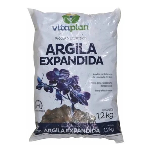 Argila Expandida Vitaplan 1,2kg para drenagem e umidade de vasos
